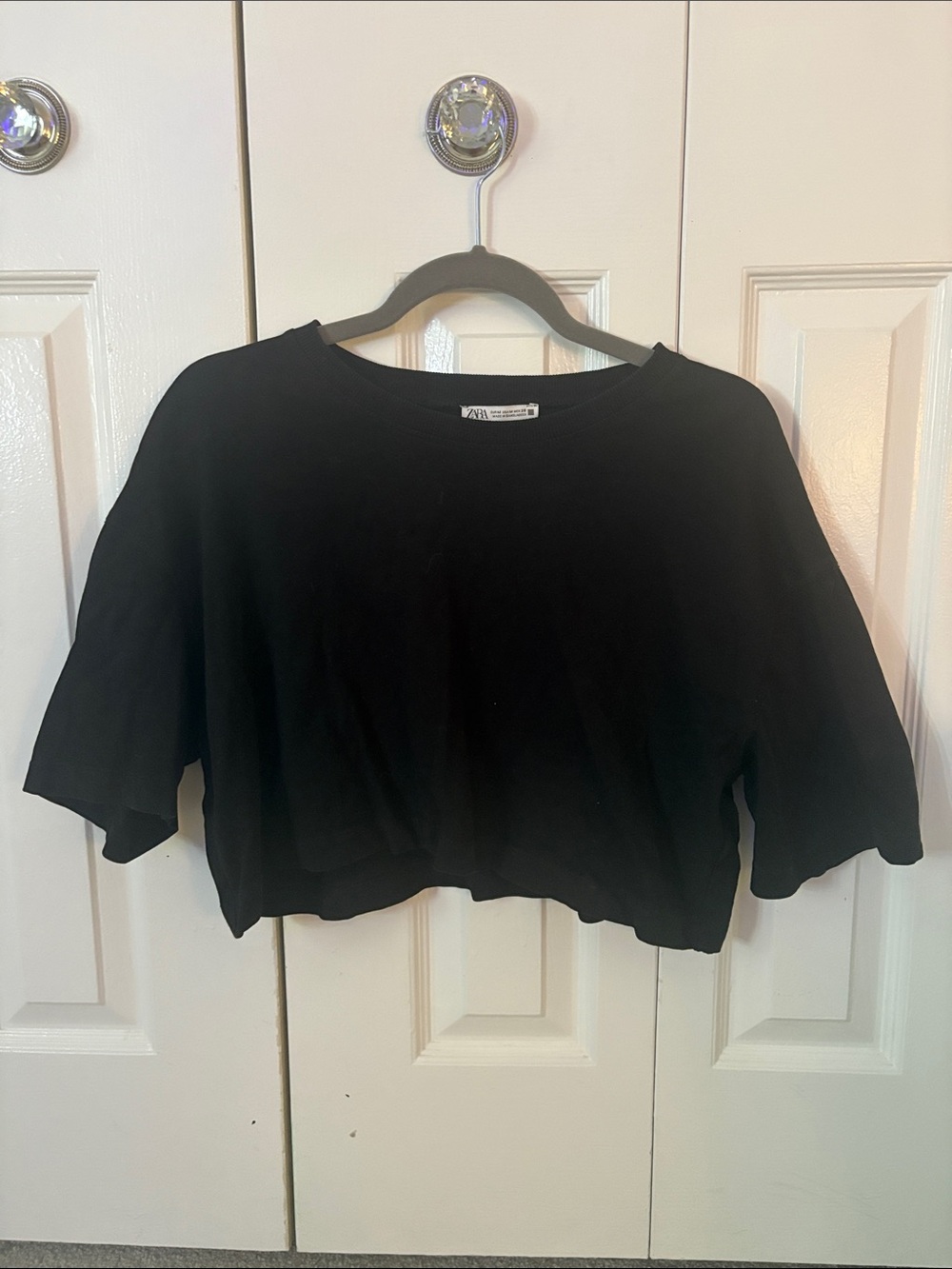 Zara Black Cropped Tee